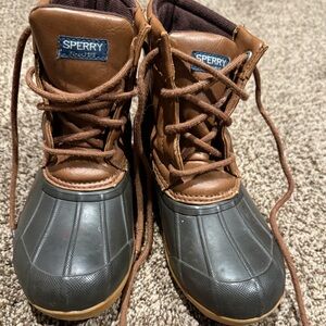 Sperry Kids Brown and Black Rain Boots